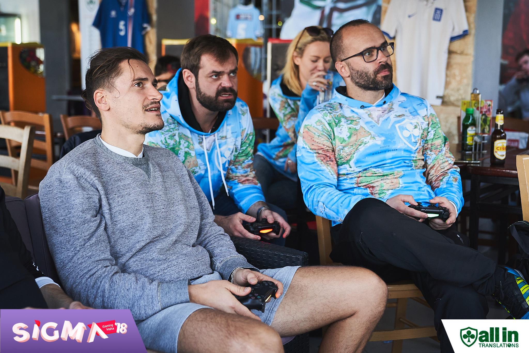 Three players playing PES Esports Tournament in SiGMA 2018