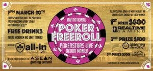 Invitational Poker Freeroll Pokerstars Live Okada Manila Ticket