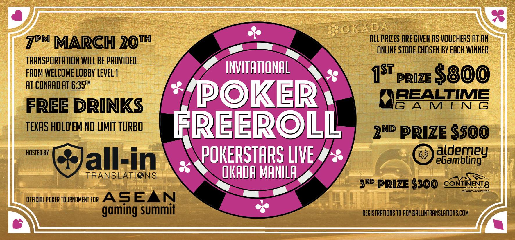 International Poker Freeroll Pokerstars Live Okada Manila