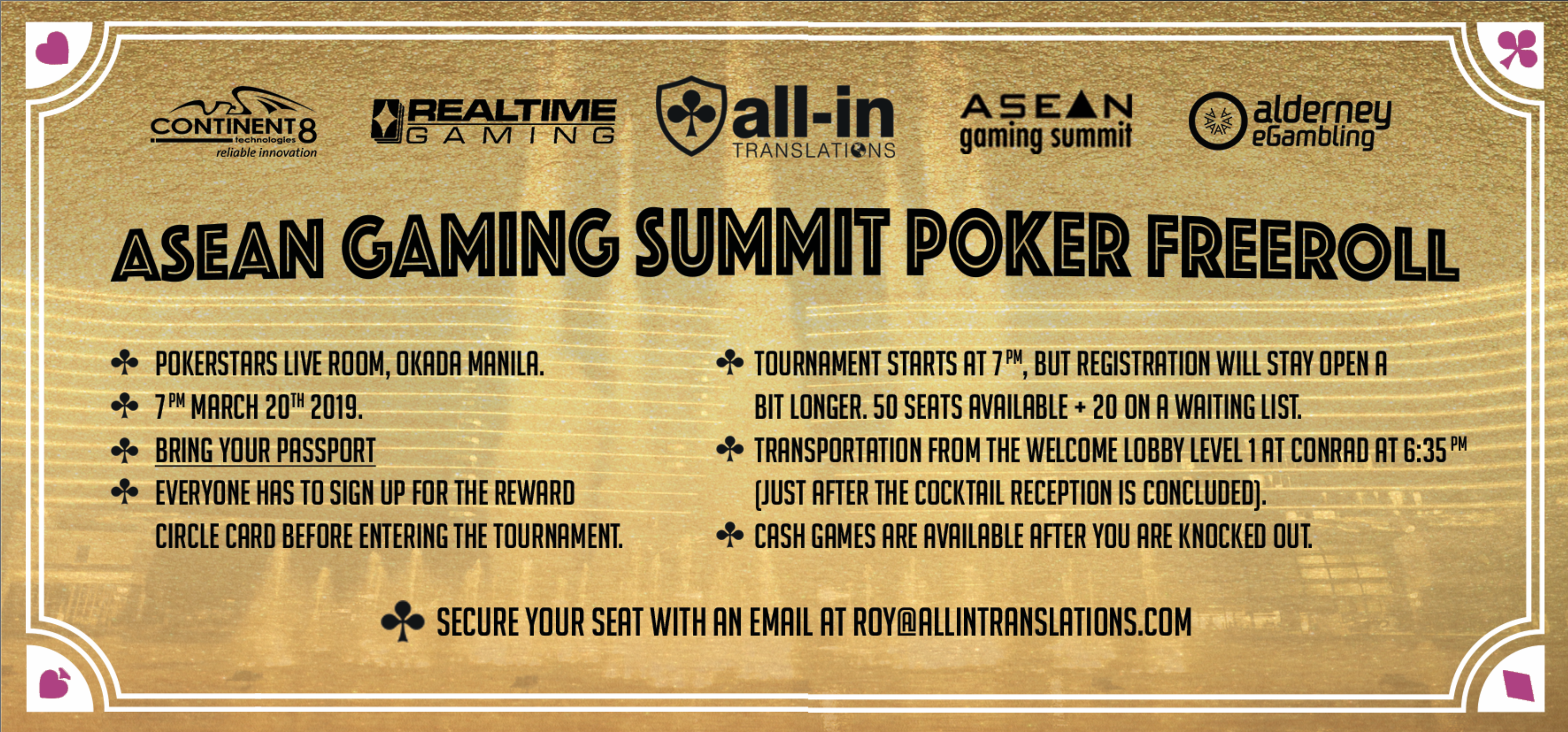ASEAN Gaming Summit Poker Freeroll Ticket
