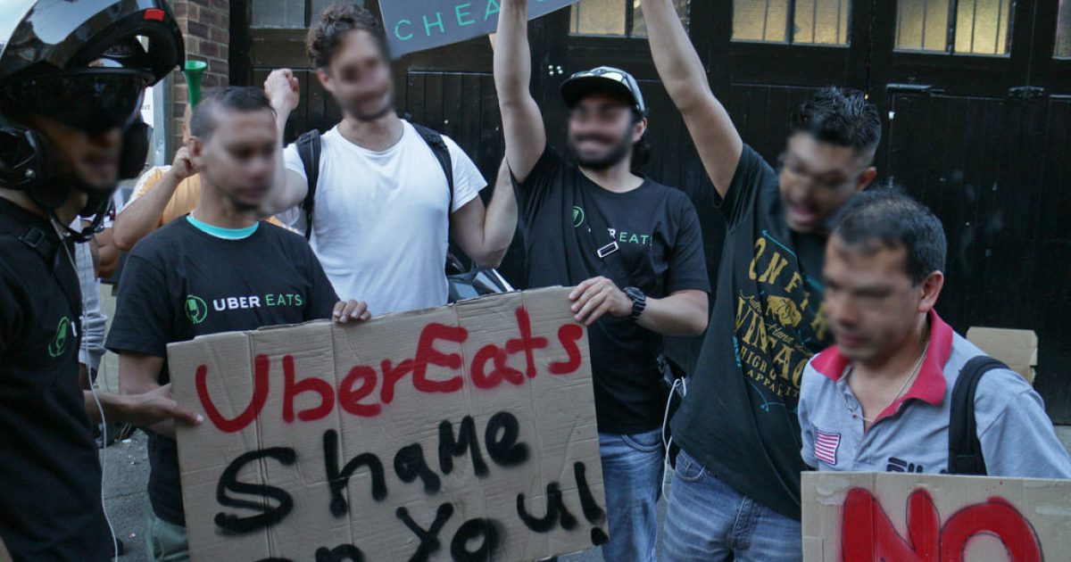 Uber eats protesters