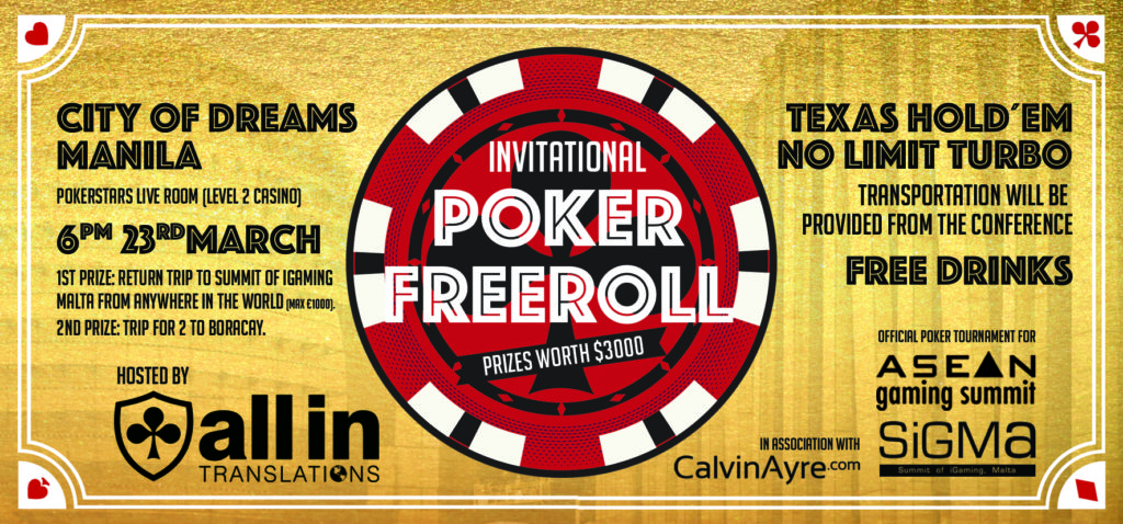 All In Translations' ASEAN Gaming Summit Invitational Poker Freeroll